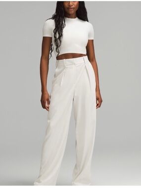 lululemon Pleat front High Rise Trouser in Bone